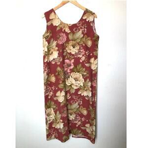 Vintage Nicole Marie Sleeves Floral Maxi Dress Straight Line 90's‎ Style Sz: M